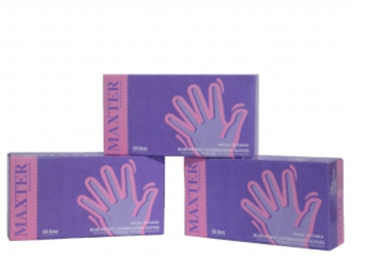 maxter nitrile pf iceblue finger textured x-small 100 (productfoto)