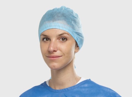 alle surgical cap met koord lichtblauw 100 (productfoto)