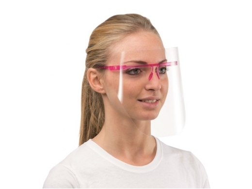 protective visor frame met 6 schilden wit (productfoto)