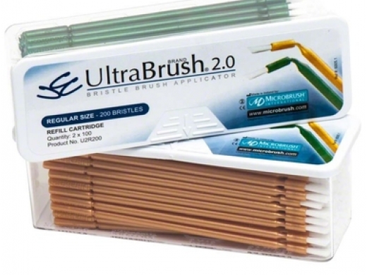 ultrabrush applicators 2.0 reg geel/groen refill 2x100 (productfoto)