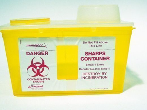 small sharps naaldencontainer 23x13x14cm / 4ltr (productfoto)