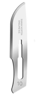 swann morton rvs scalpels met heft steriel nr. 10 10 (productfoto)