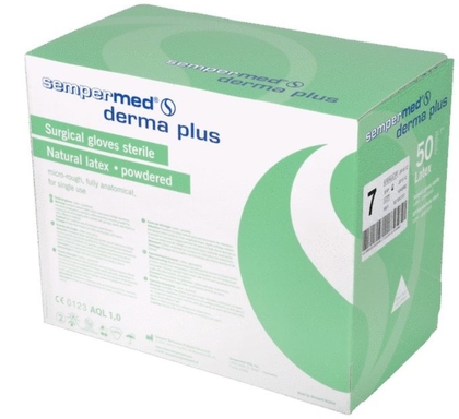 sempermed derma+ latex gepoederd steriel maat 6 50 (productfoto)