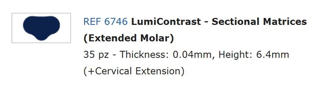 lumicontrast sect.matr.molar deep 0.04/6.4mm+ext. 50 (productfoto)