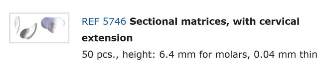 quickmat sect.matrix.molar deep 0.04mm/6.4mm+ext. 50 (productfoto)