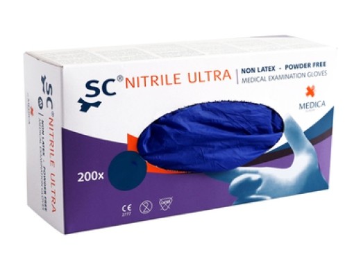 sensicare nitrile ultra blauw poedervrij large 200 stuks (productfoto)