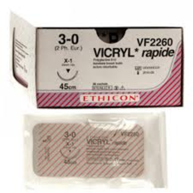 vicryl rapide 3-0 / x-1 22mm naald 45cm / vf2260 36 (productfoto)