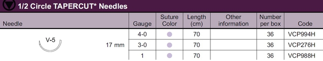 vicryl plus 3-0 / v-5 17mm naald 70cm / vcp276h (productfoto)