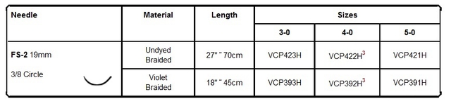 vicryl plus 3-0 met fs-2 19mm naald 45cm / vcp393h 3-0 36st (productfoto)