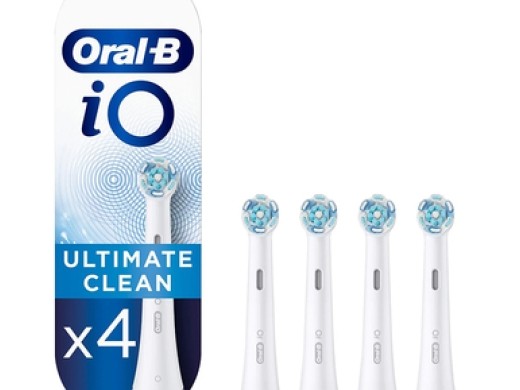 oral-b io ultimate clean cw-4 wit opzetborstels 4 stuks (productfoto)