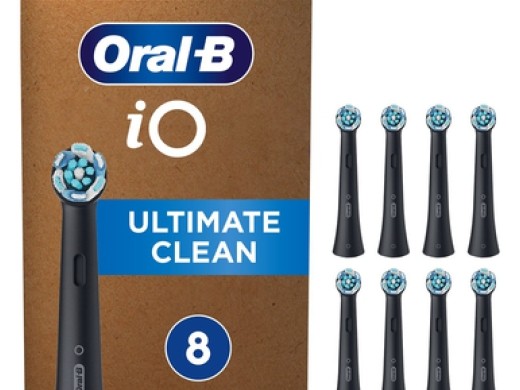 oral-b io ultimate clean zwart opzetborstels 8 stuks (productfoto)