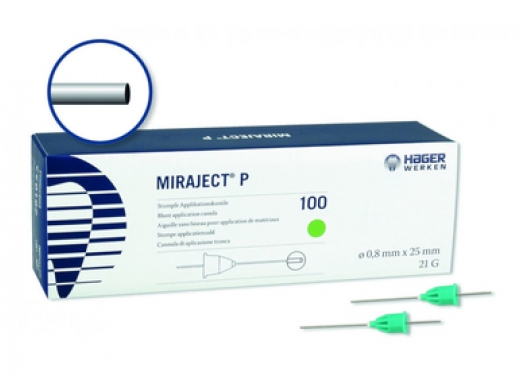 miraject p 0.8x25mm stompe blunt needle/duraphat 100 (productfoto)