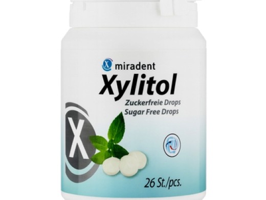 miradent xylitol drops suikervrij munt 26 stuks (productfoto)