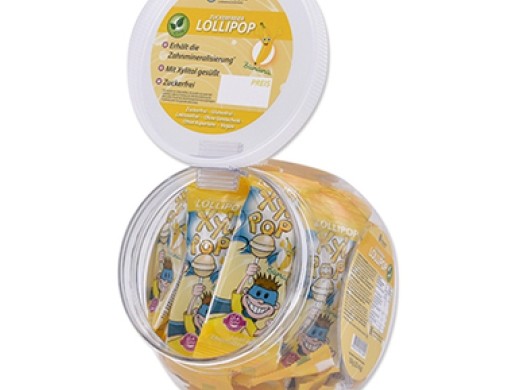 xylipop suikervrije lollies banaan / bonbonniere 25x6 gram (productfoto)