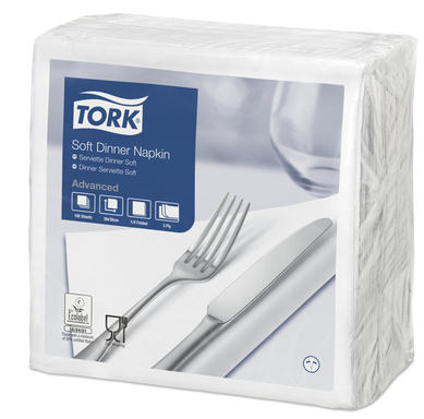 tork advanced servetten wit 3l (39x39cm) 12x100 (productfoto)