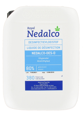 nedalco des-o 380 desinfectievloeistof 80% 5 (productfoto)