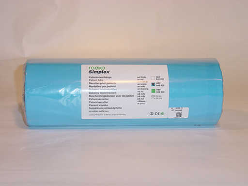 roeko simplex patientenschort plastic blauw 200 (productfoto)