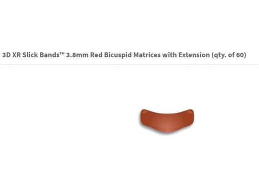 3d xr slick bands 3.8mm red bicuspid w/ext. matr. 60 (productfoto)