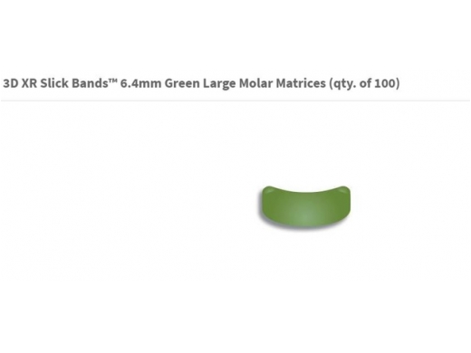 3d xr slick bands 6.4mm green large molar bands 100 (productfoto)