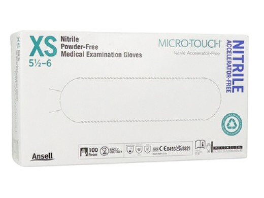 micro-touch nitrile accelerator free blauw x-small 100 stuks (productfoto)