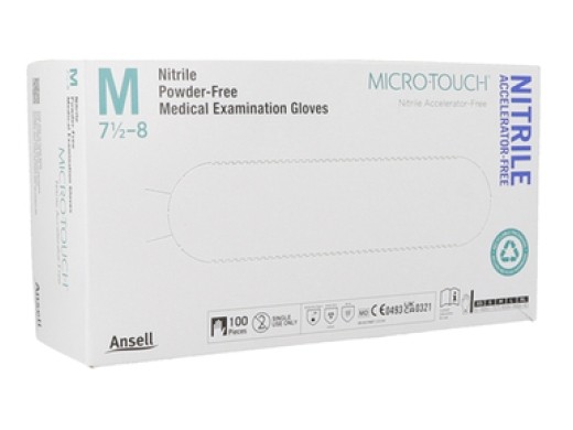 micro-touch nitrile accelerator free blauw medium 100 stuks (productfoto)