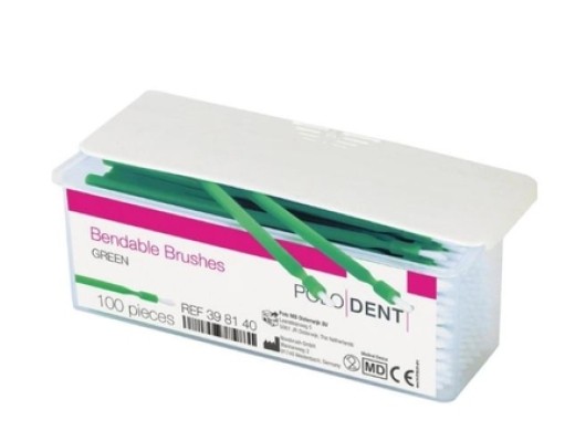 polodent bendable brushes groen 100 stuks (productfoto)
