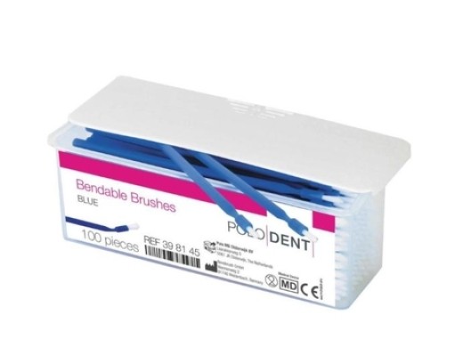 polodent bendable brushes blauw 100 stuks (productfoto)
