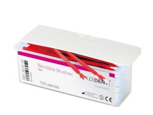 polodent bendable brushes rood 100 stuks (productfoto)