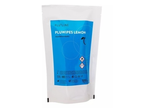 pluwipes lemon desinfectiedoekjes 14x20cm 100 stuks (productfoto)