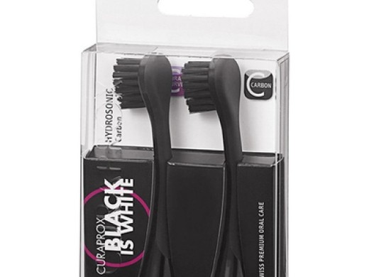 curaprox hydrosonic opzetborstels black is white 2 stuks (productfoto)