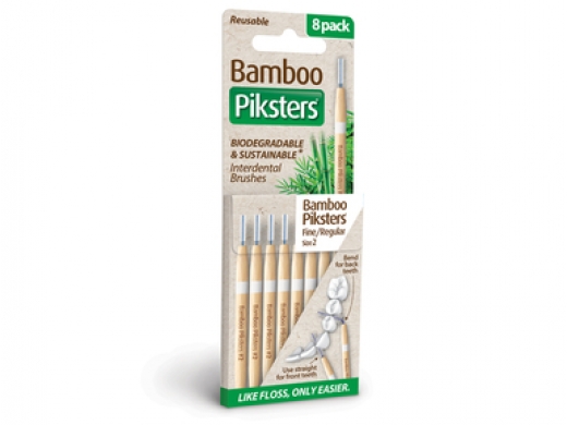 bamboo piksters ragers size 2 fijn/reg wit 8 (productfoto)