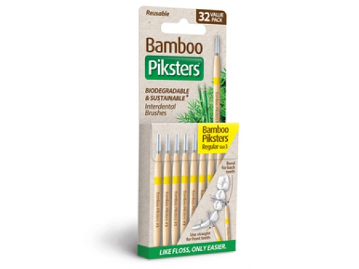 bamboo piksters ragers size 3 regular geel 32 stuks (productfoto)