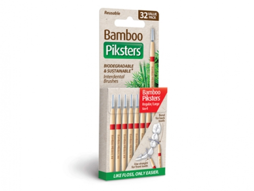 bamboo piksters ragers size 4 reg/large rood 32 stuks (productfoto)