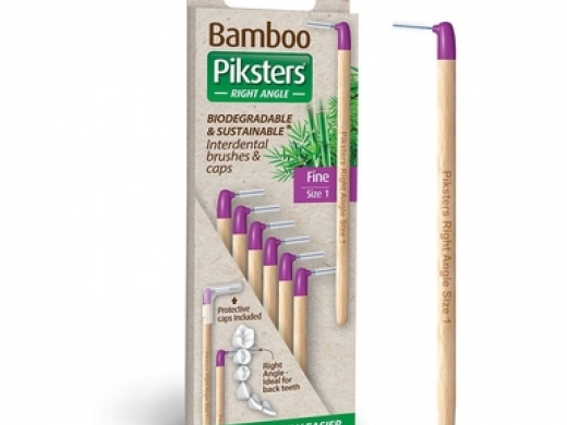 bamboo piksters ragers hoek size 1 fijn paars 6 stuks (productfoto)