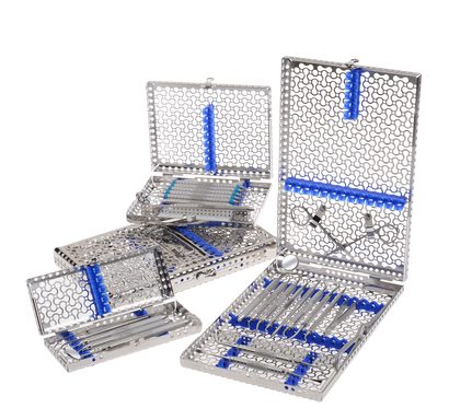 container cassette voor 12 instrumenten blauw (productfoto)