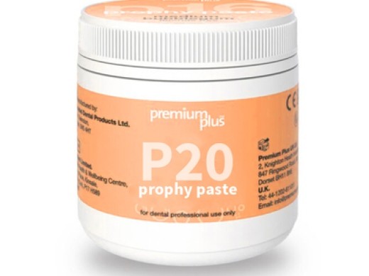 premium plus prophy paste medium orange fl.vrij 100 gram (productfoto)