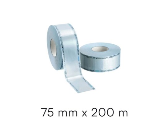 prime one-top safe sterilisatiefolie 75mm op rol 200 meter (productfoto)