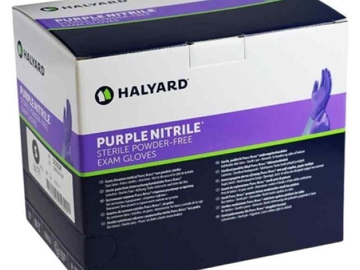 halyard purple nitrile steriele handschoenen m-7,5 50 Paar (productfoto)
